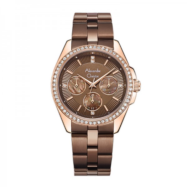 Alexandre Christie AC 2949 Rosegold Brown New BFBROMO2